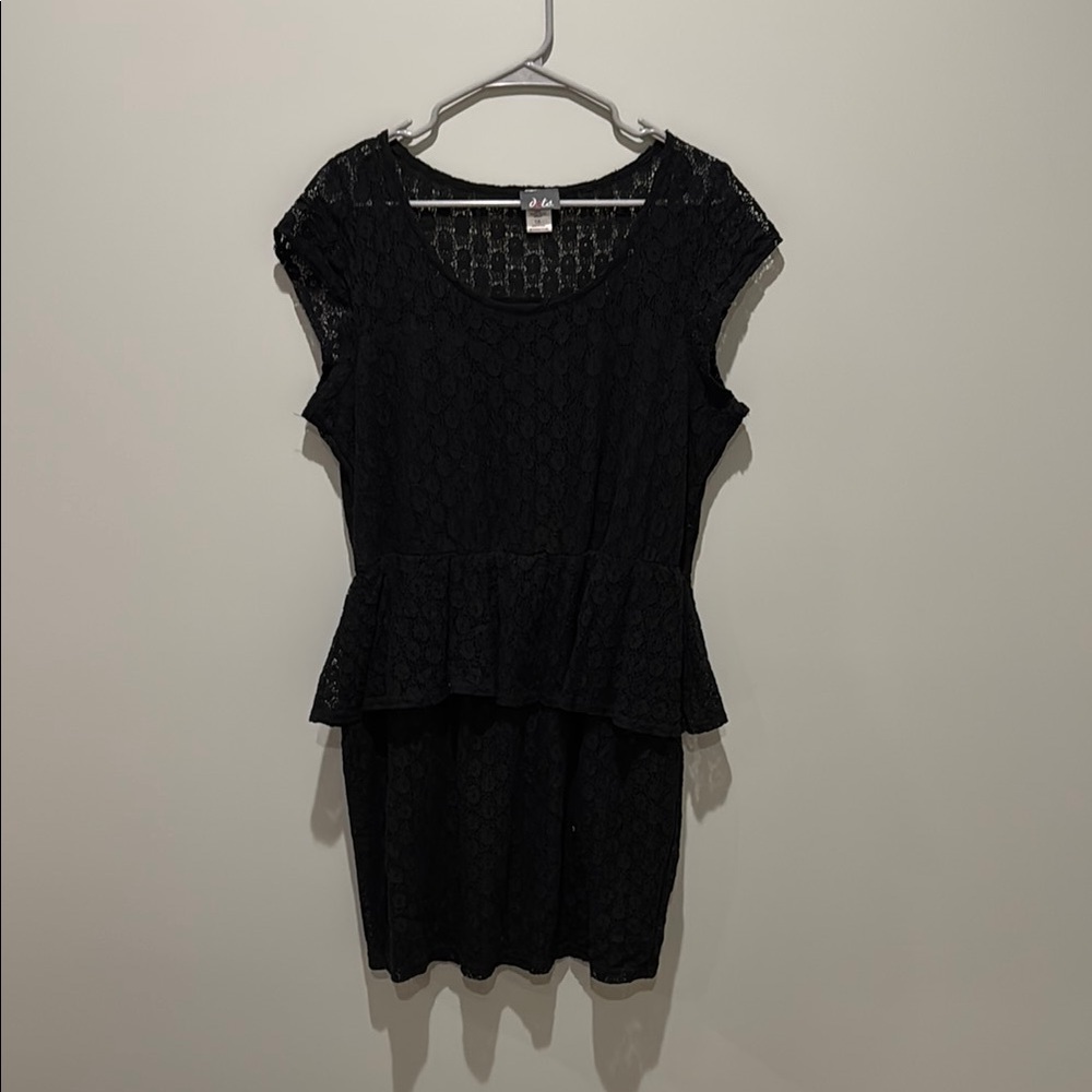 Dots Black Peplum Sheath Dress